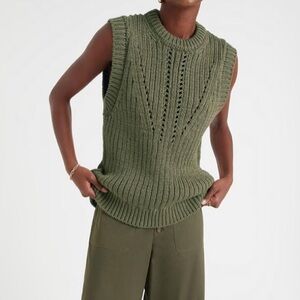 G. Label by GOOP Chandler Drop-Stitch Vest Light Olive Sz M